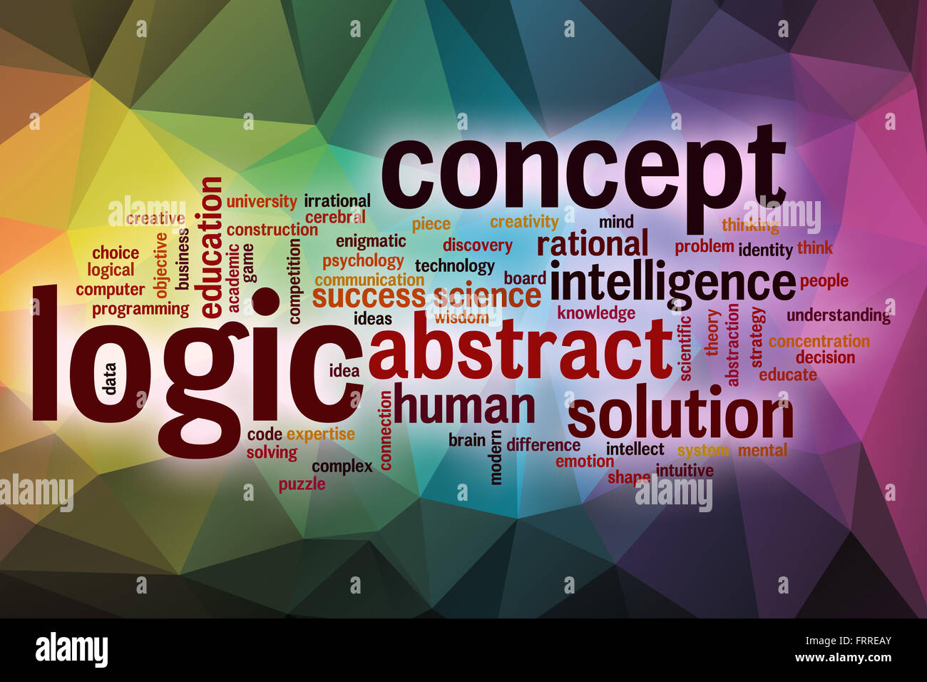 Logic word cloud concept with abstract background Stock Photo Alamy