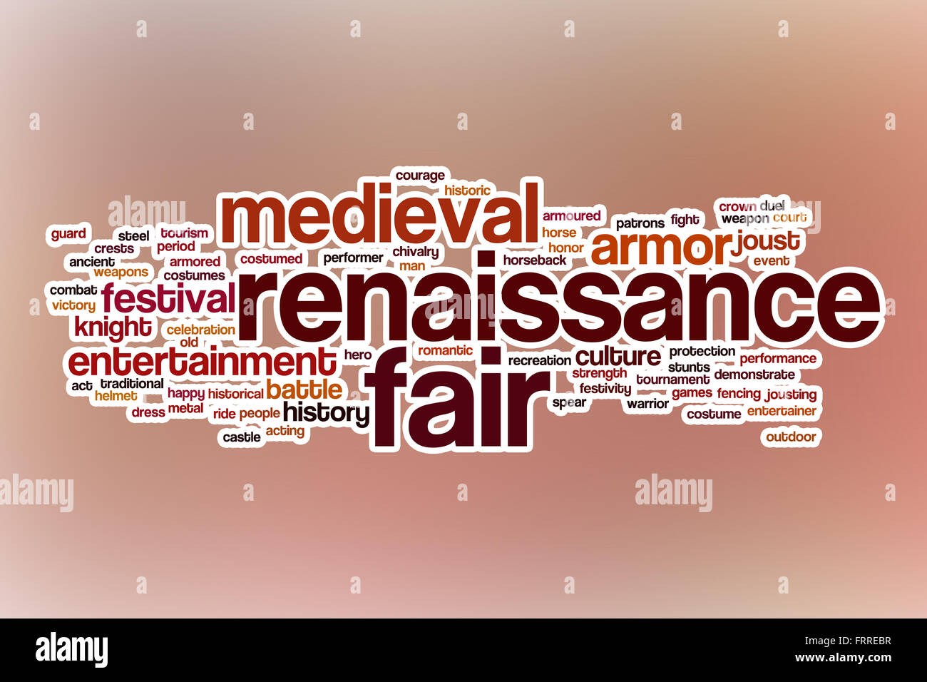 Renaissance fair word cloud concept with abstract background Stock ...