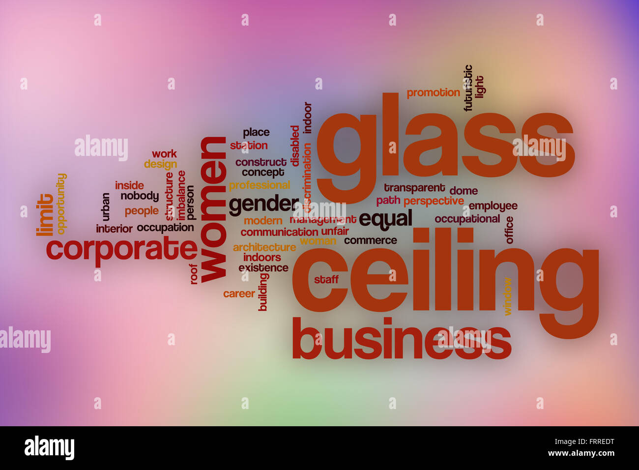 Glass Ceiling Word Cloud Concept With Abstract Background Stock