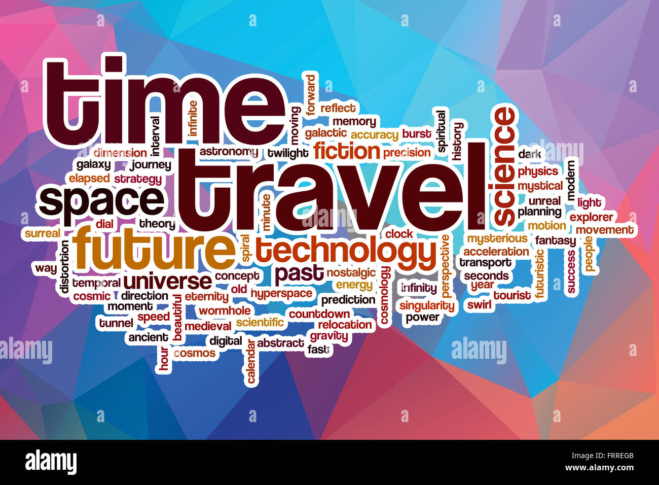 Time travel word cloud concept with abstract background Stock Photo Alamy