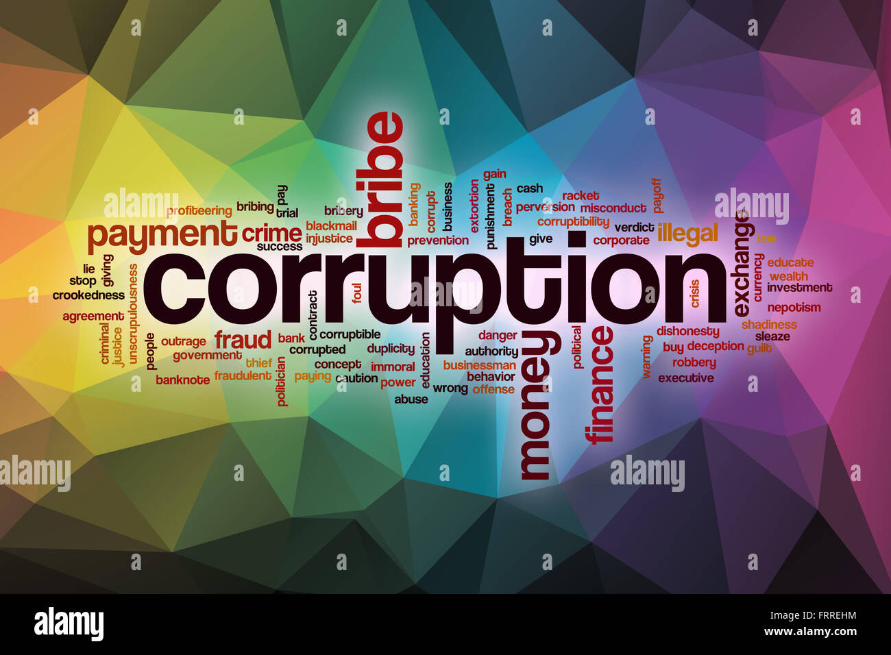 Corruption word cloud concept with abstract background Stock Photo Alamy