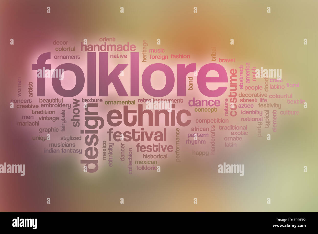 Folklore word cloud concept with abstract background Stock Photo Alamy