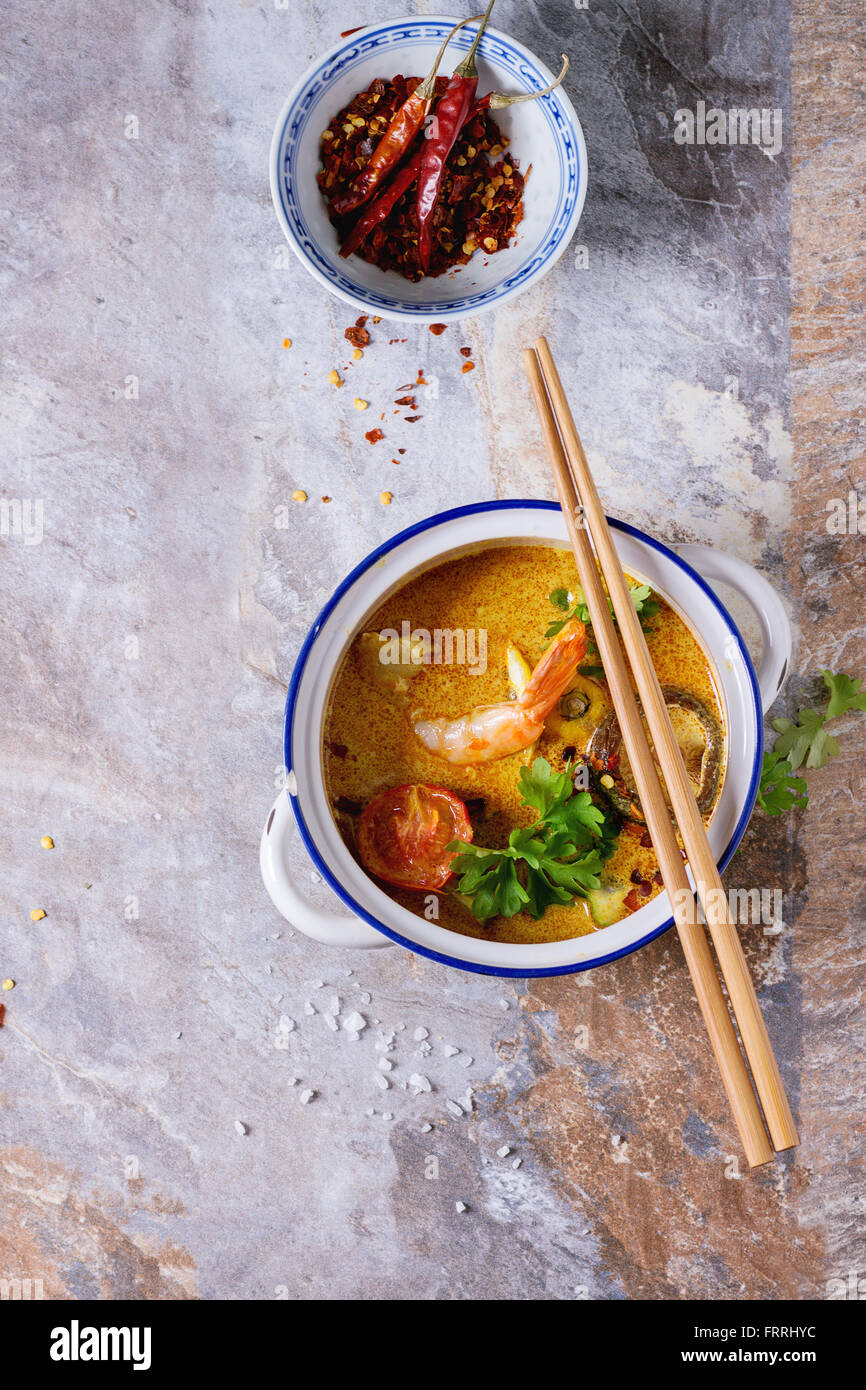 Thai soup Tom Yam Stock Photo - Alamy