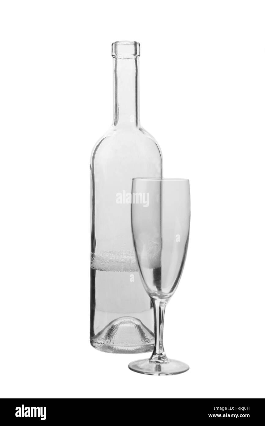 The glass are half filled the glass is half empty Black and White Stock