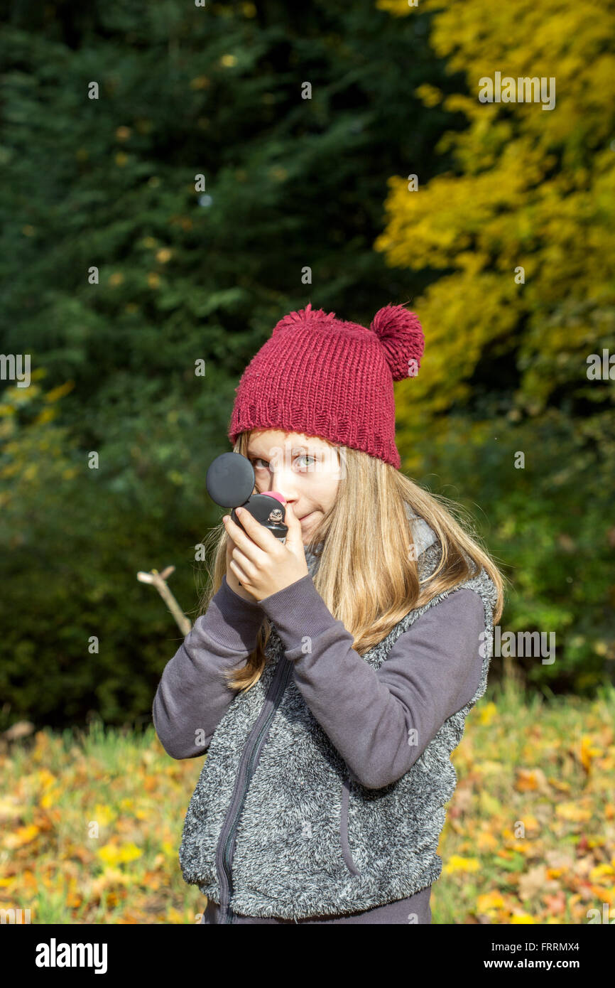 a Girl in a park Stock Photo