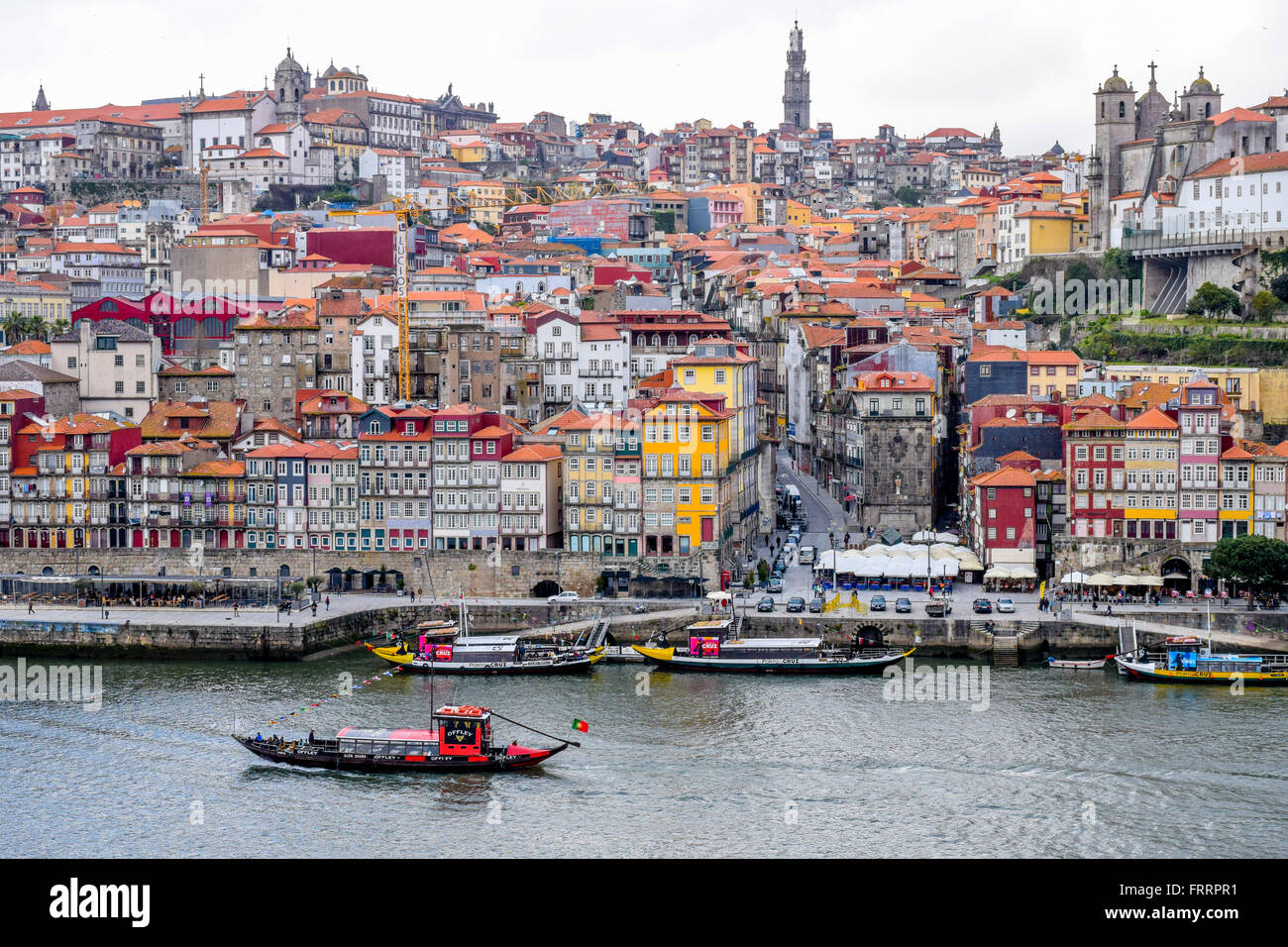 The Porto skyline by the River Douro Stock Photo