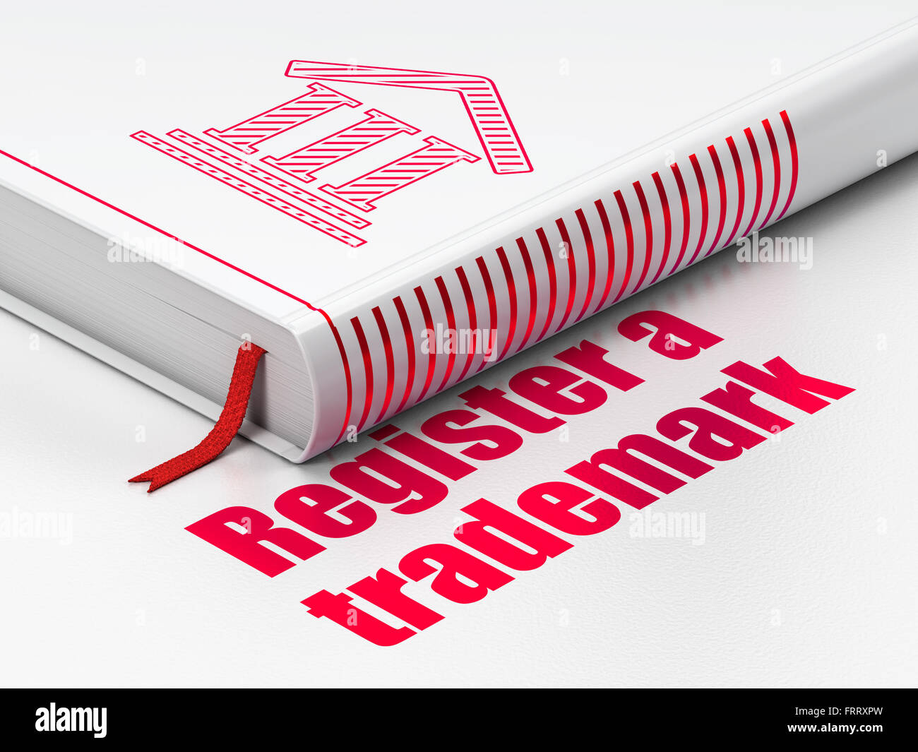 Law concept: book Courthouse, Register A Trademark on white background ... - Beige Book Trademark Attorney Fees