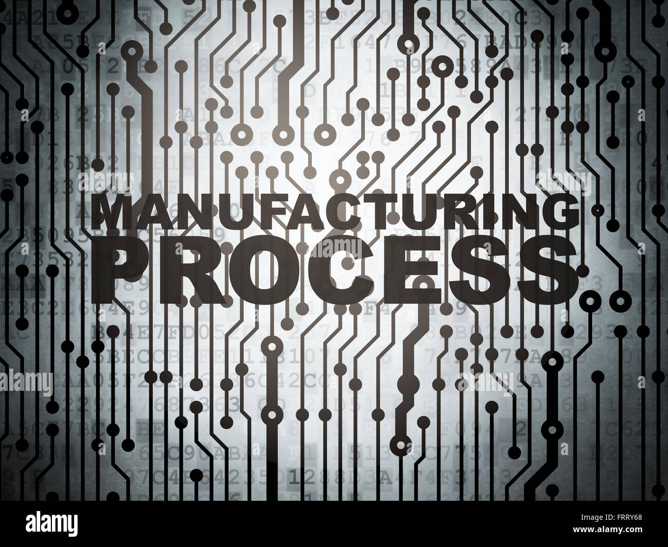 Industry concept circuit board with Manufacturing Process Stock Photo