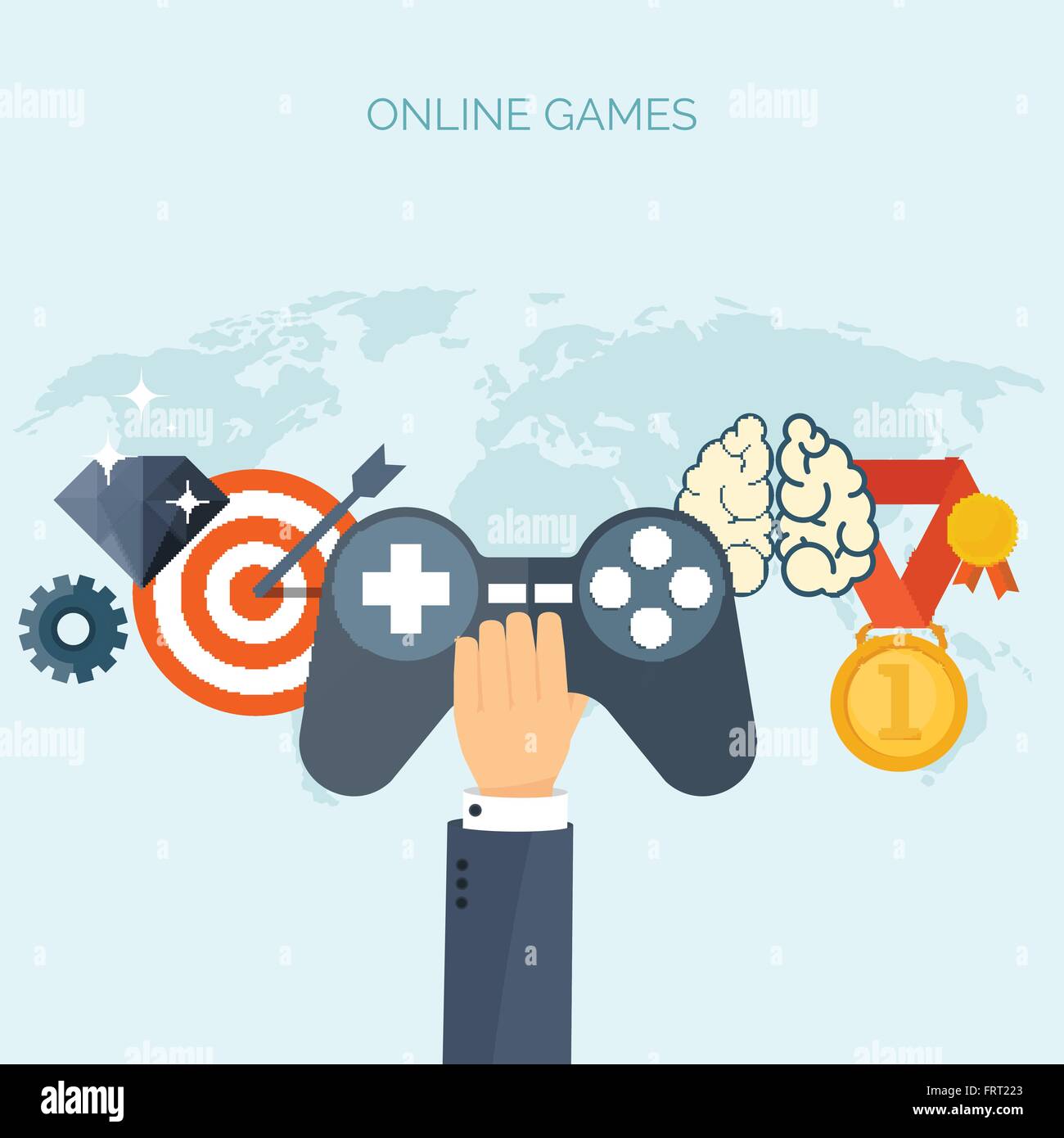 Vector illustration. Online games. Joystick. Web surfing. Player Stock  Vector Art & Illustration, Vector Image: 100717403 - Alamy