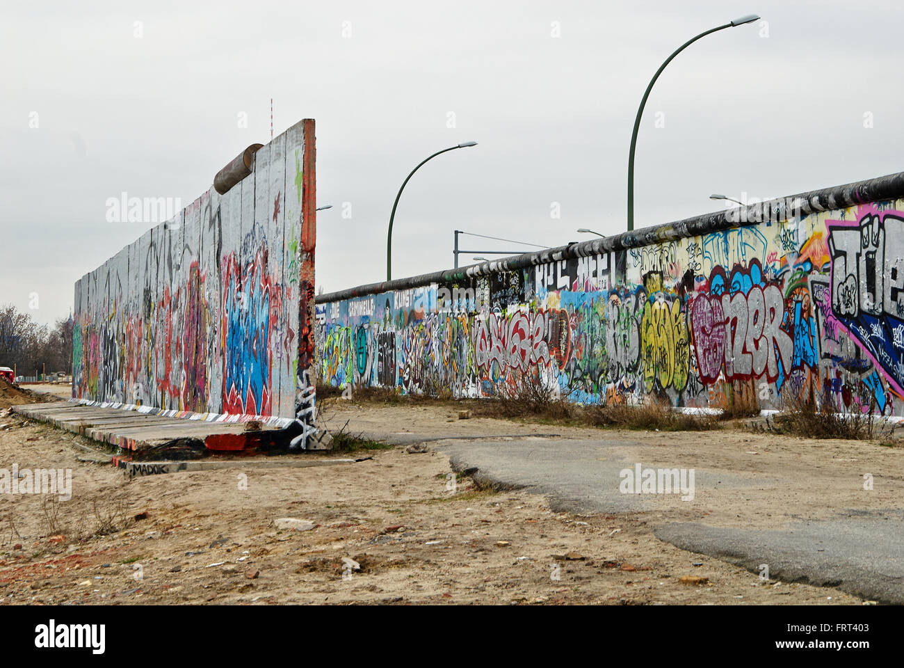 The Berlin Wall (German: Berliner Mauer) was a barrier that divided Berlin from 1961 to 1989.Constructed by the German Democrati Stock Photo