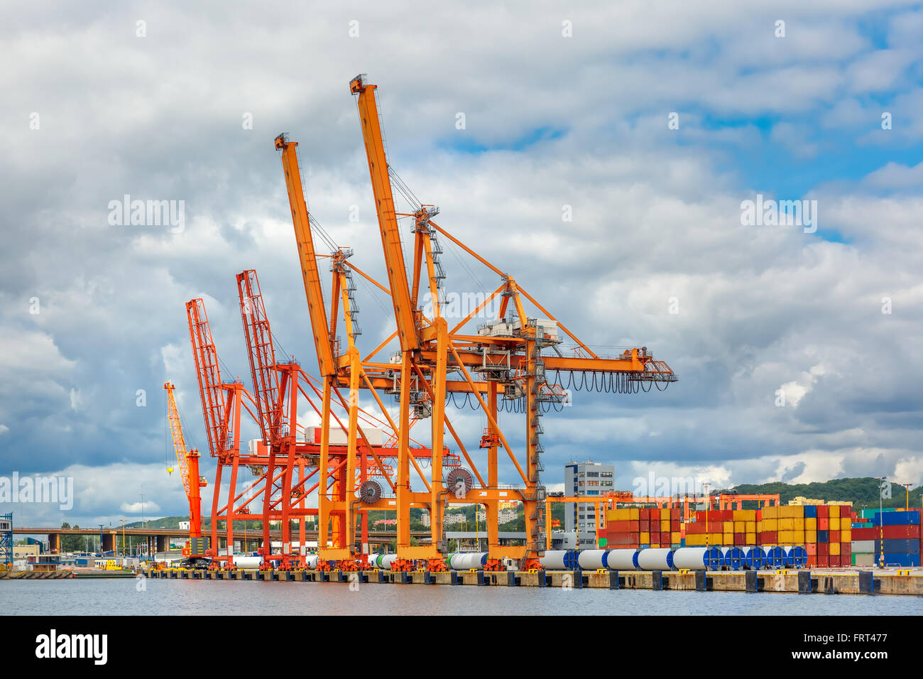 Sea cargo port in Gdynia, Baltic, Poland Stock Photo