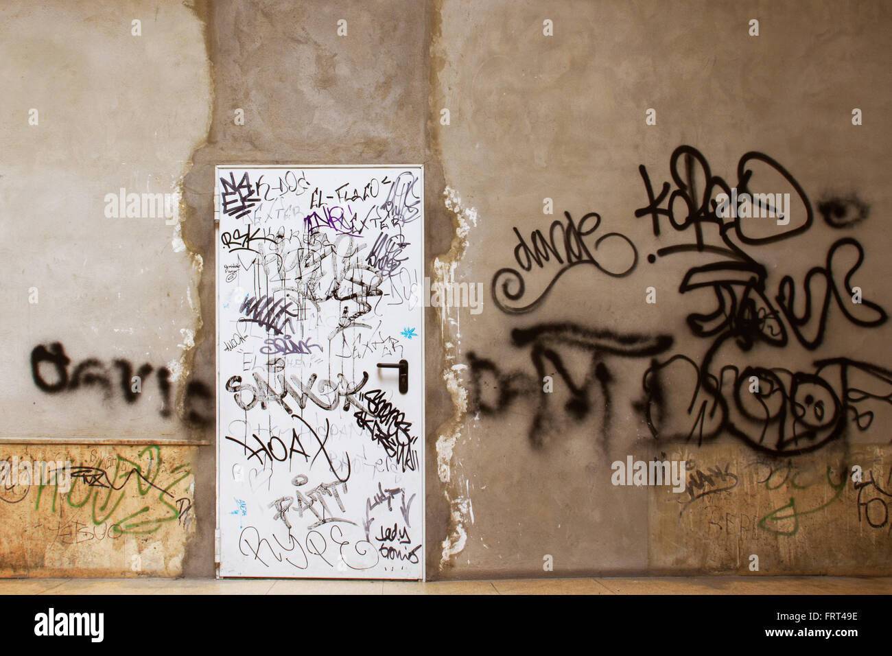Beautiful view of Apartment Wide-Bored Dirty Protected Painted Walls