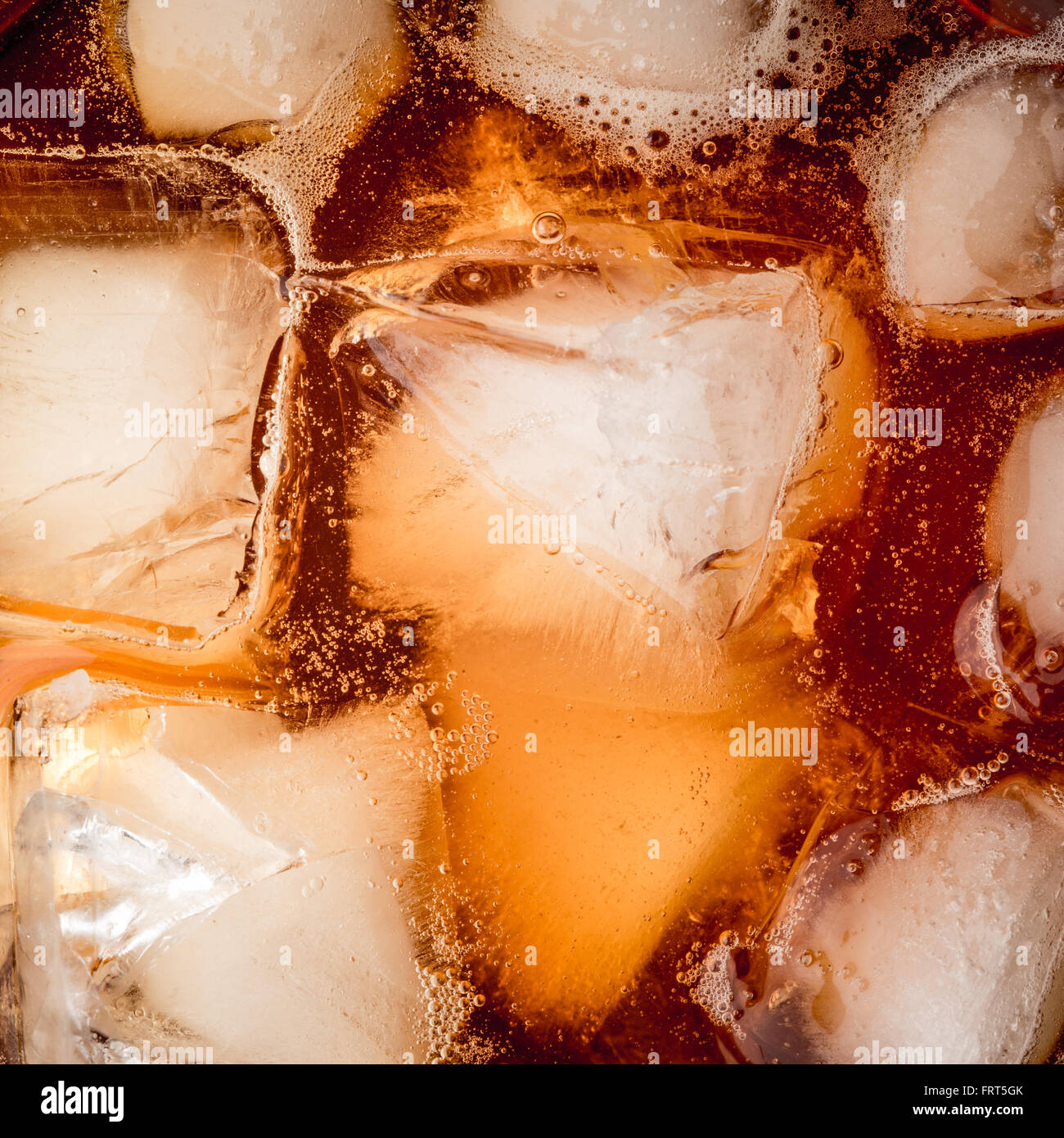 Rum with ice background square Stock Photo