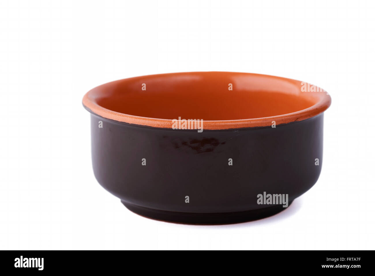 empty terracotta bowl isolated on white background Stock Photo - Alamy