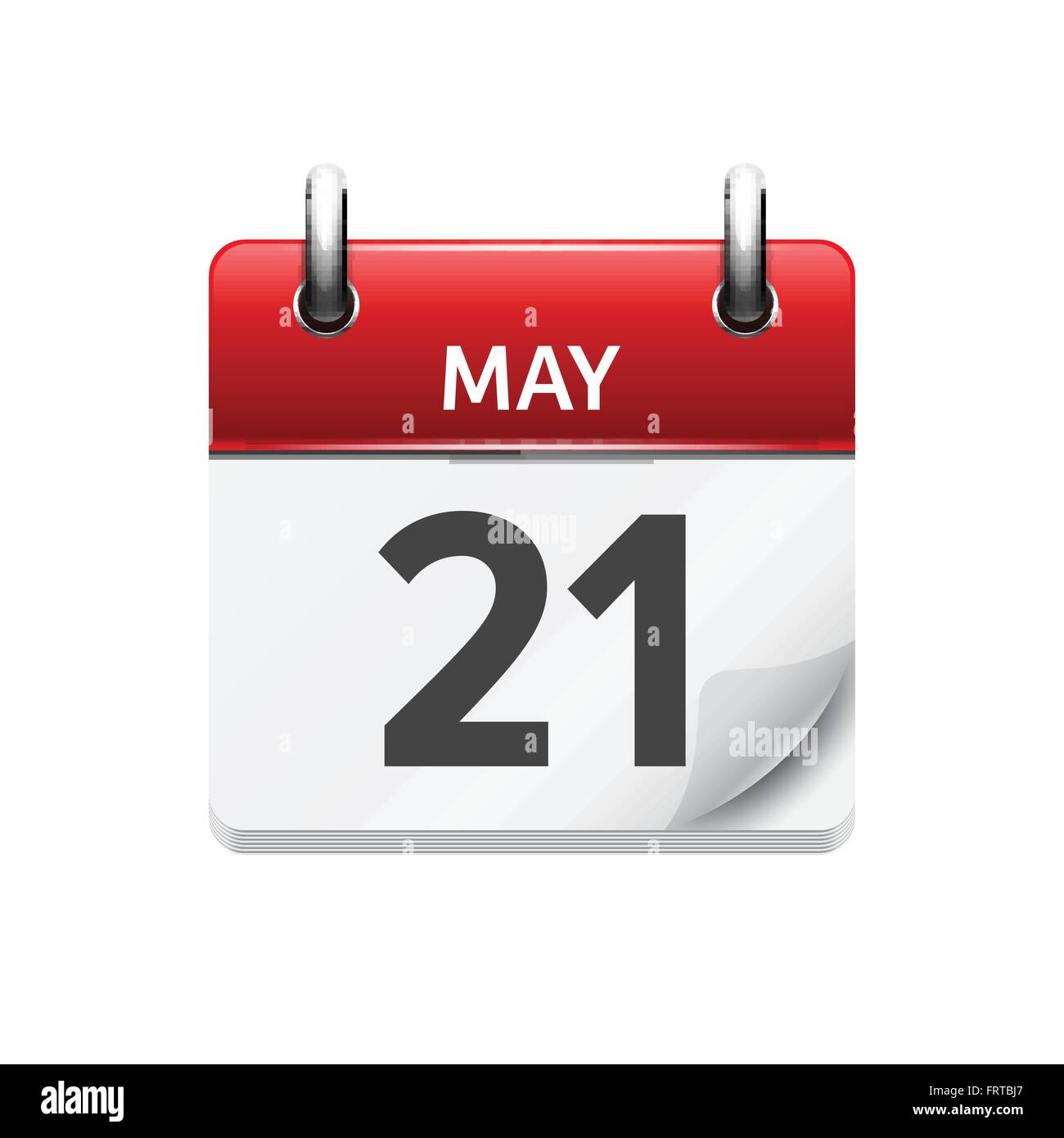 May 21. Vector flat daily calendar icon. Date and time, day, month ...