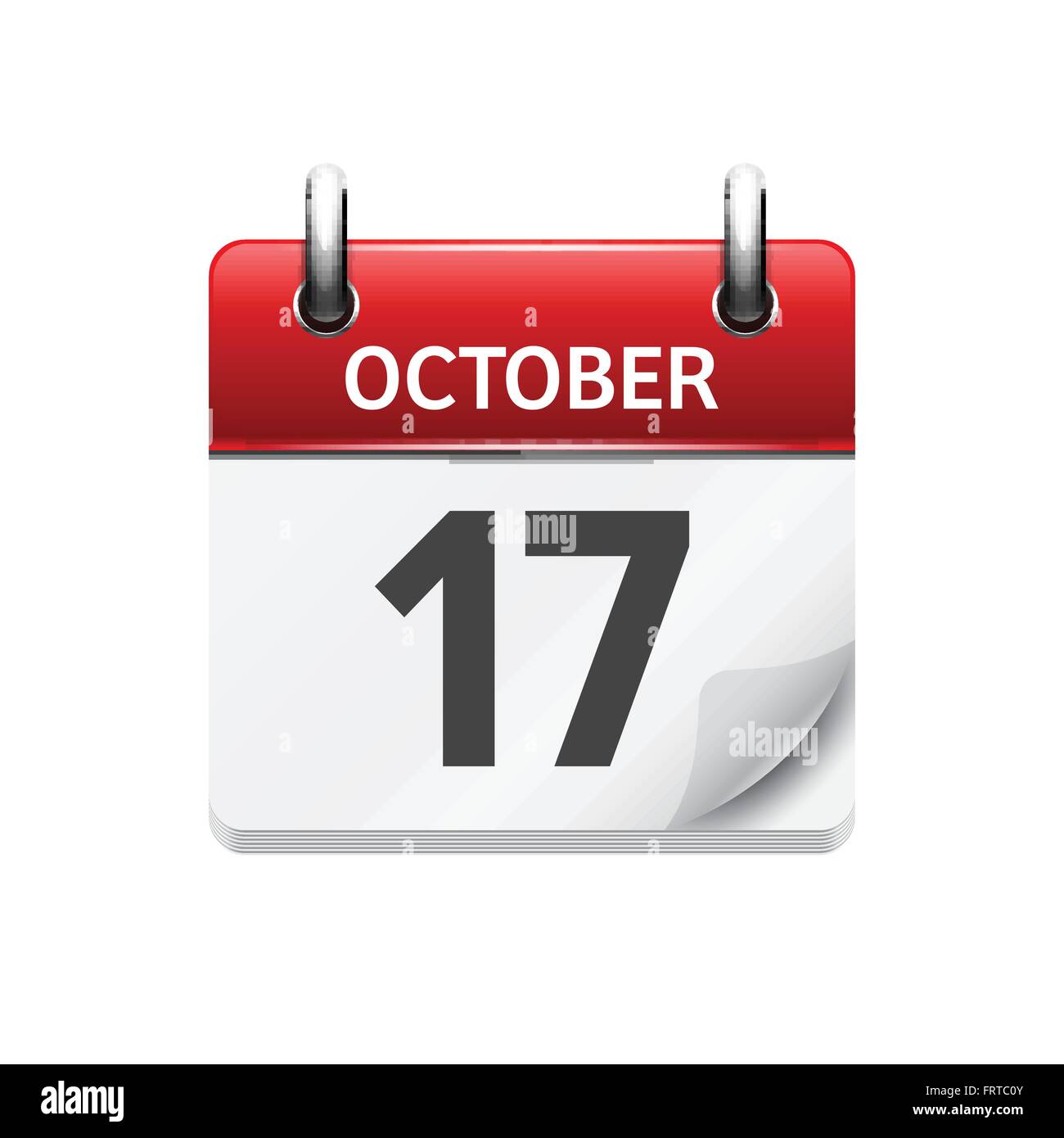 October 17 . Vector flat daily calendar icon. Date and time, day, month. Holiday Stock Vector Image & Art - Alamy