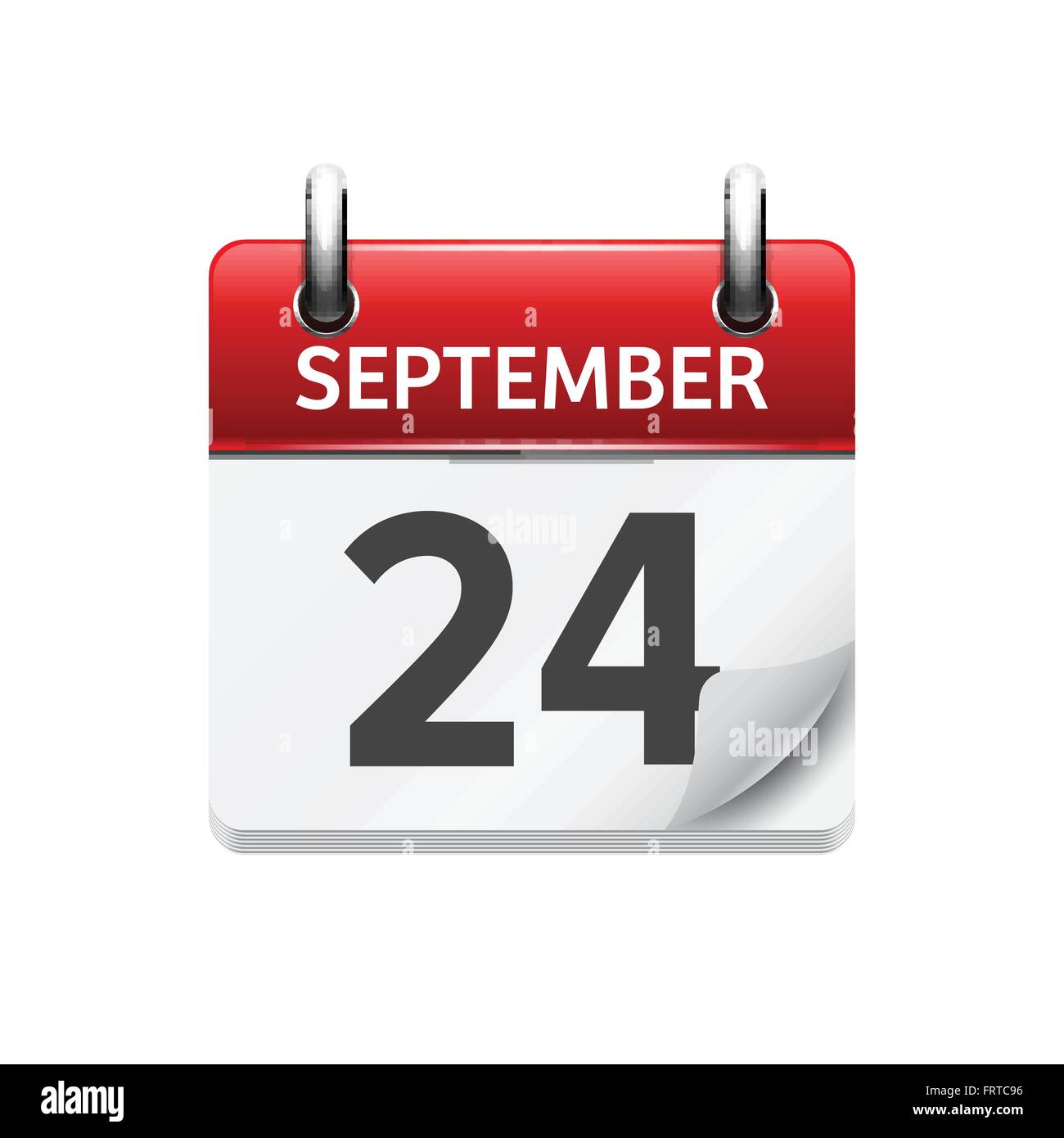September 24. Vector flat daily calendar icon. Date and time, day, month.  Holiday Stock Vector Image & Art - Alamy