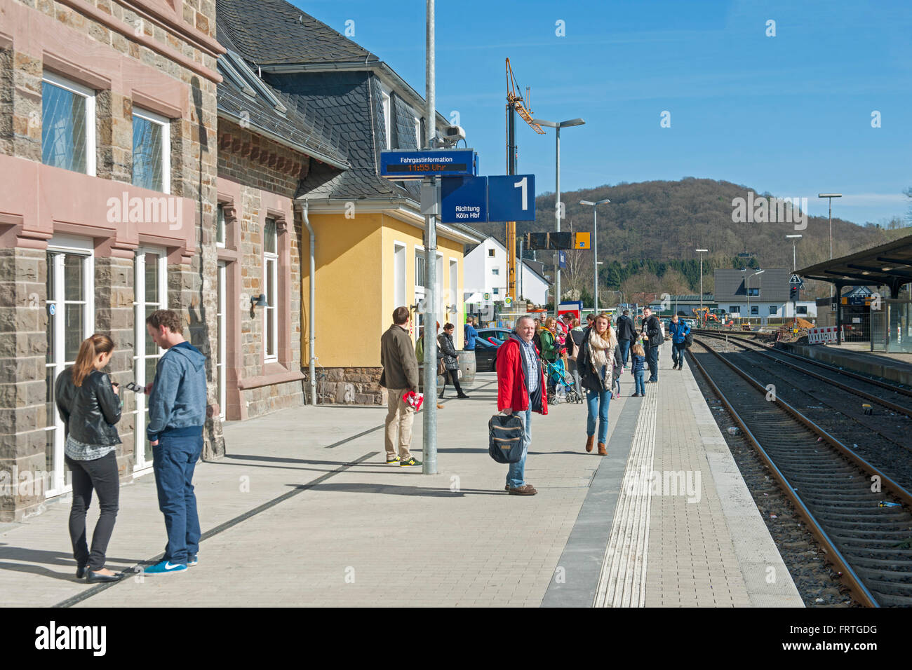 Deutschland, Rheinisch Bergischer Kreis, Overrath, Bahnhof Stock Photo