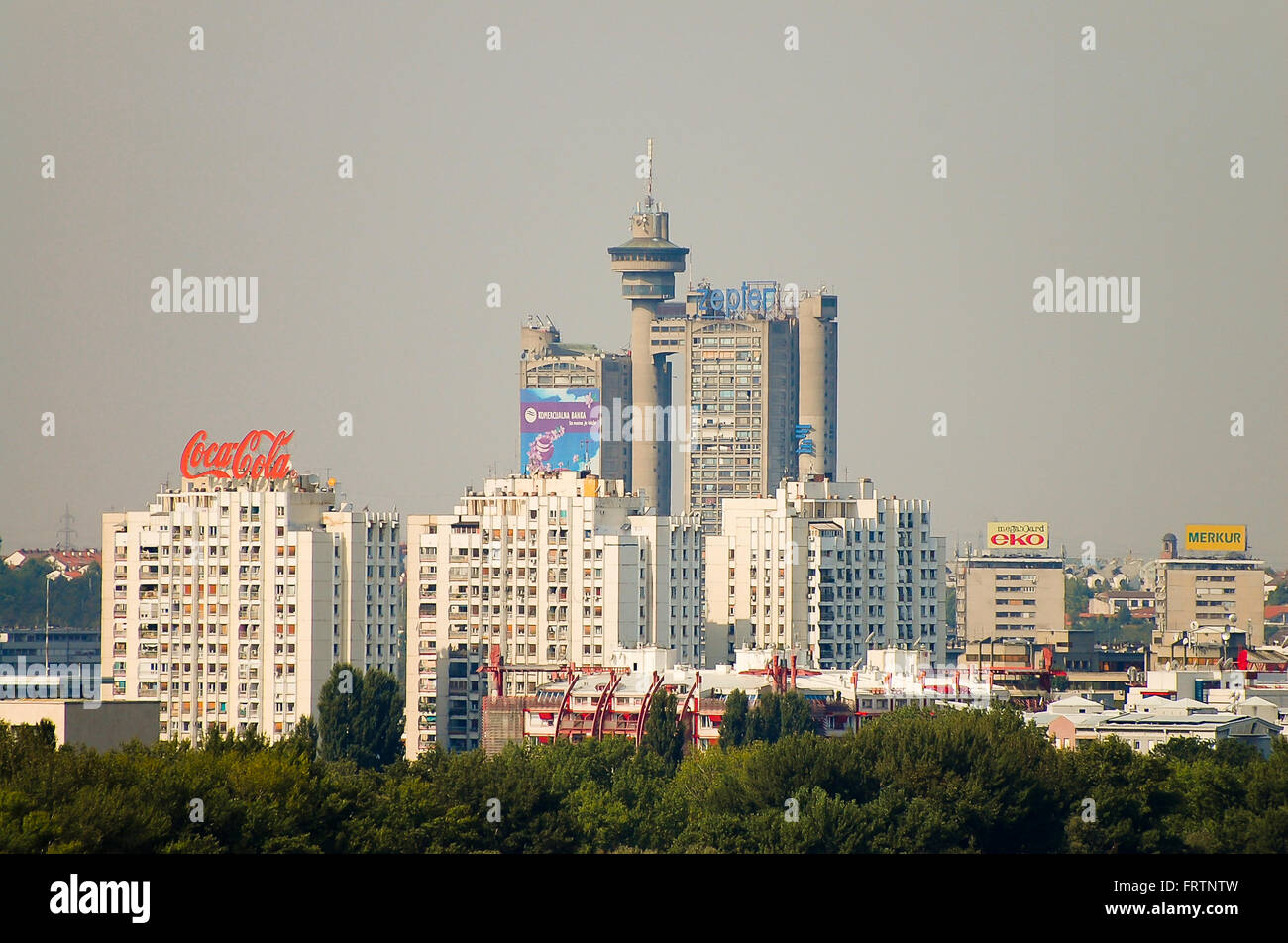 Central business district of the capital city of Serbia Stock Photo