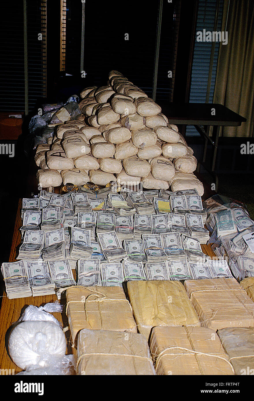 Chicago, Illinois, USA, 18th May, 1987 DEA agents display cash guns and