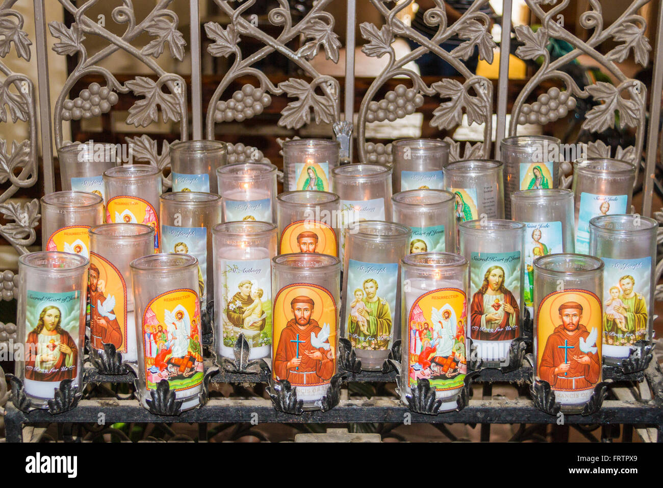 Votive Candles at Mission San Jose in San Antonio Stock Photo Alamy