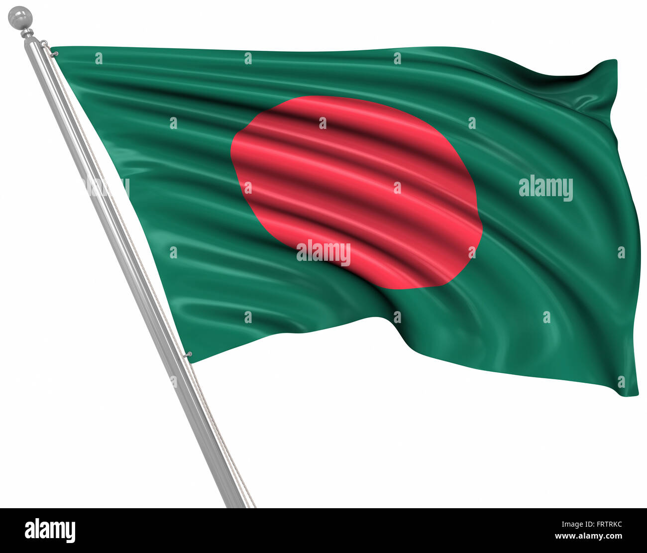 Flag of Bangladesh , This is a computer generated and 3d rendered picture. Stock Photo