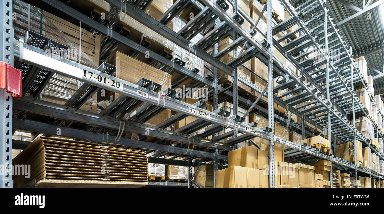 Shelves stacked with boxes hires stock photography and images Alamy
