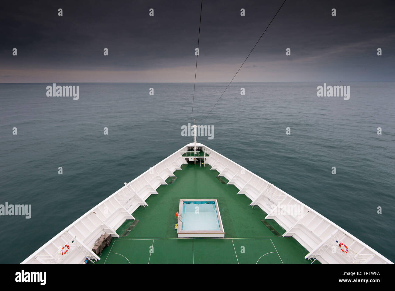 Storm clouds at sea on the Oriana cruise ship in the North sea Stock ...