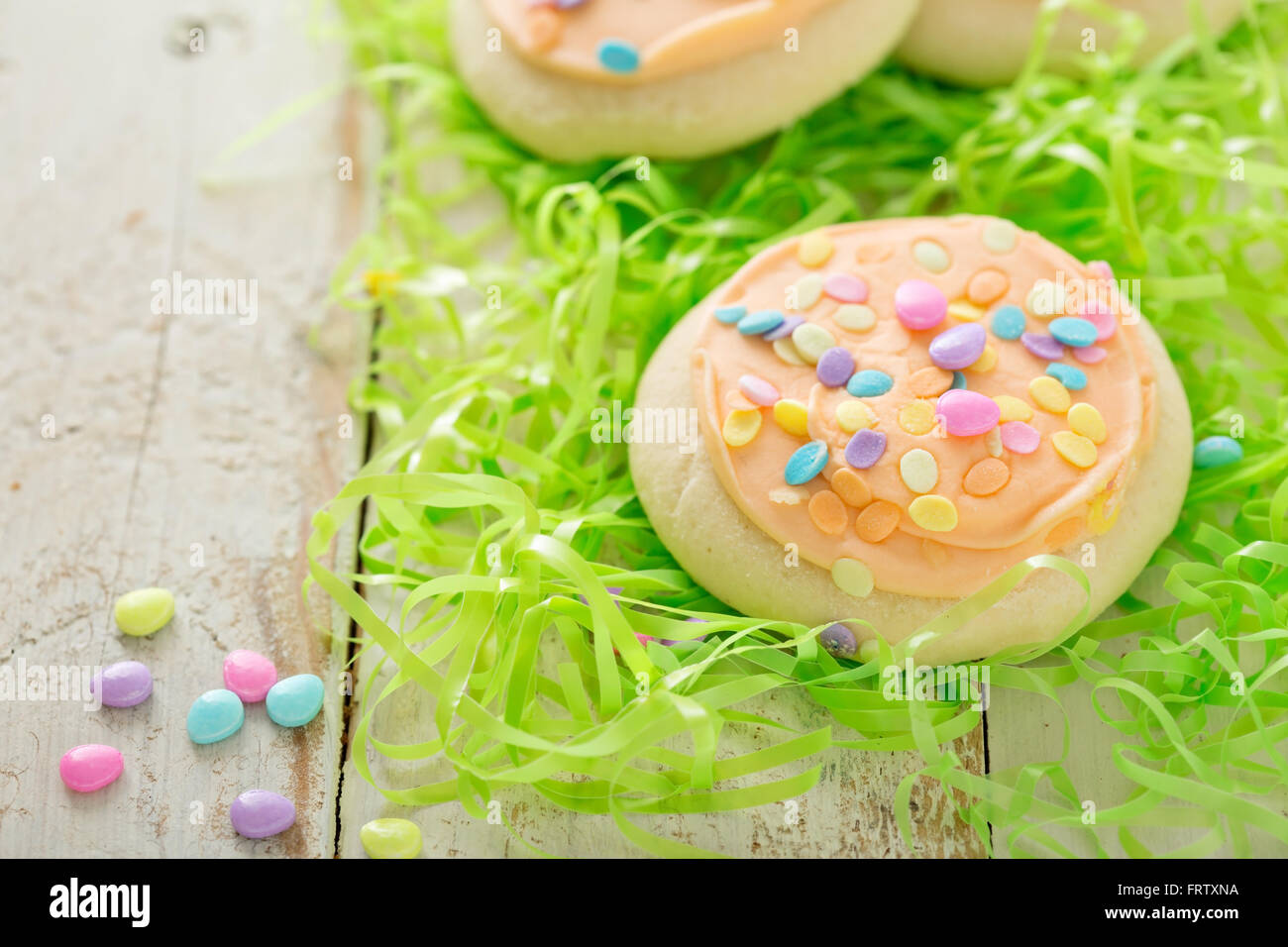 Pastel Easter cookies with colorful sprinkles Stock Photo Alamy