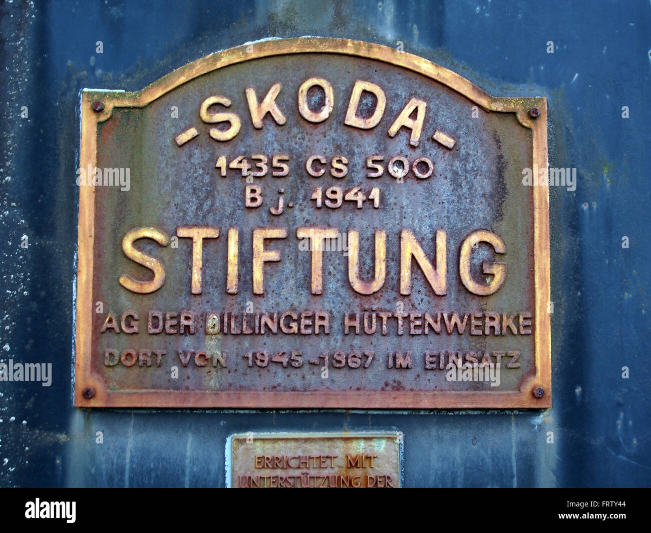 SKODA 1435 CS 500 1941 Stiftung AG der Dillinger Hüttenwerke am Bhf Bundenthal-Rumbach, Bild 1 Stock Photo