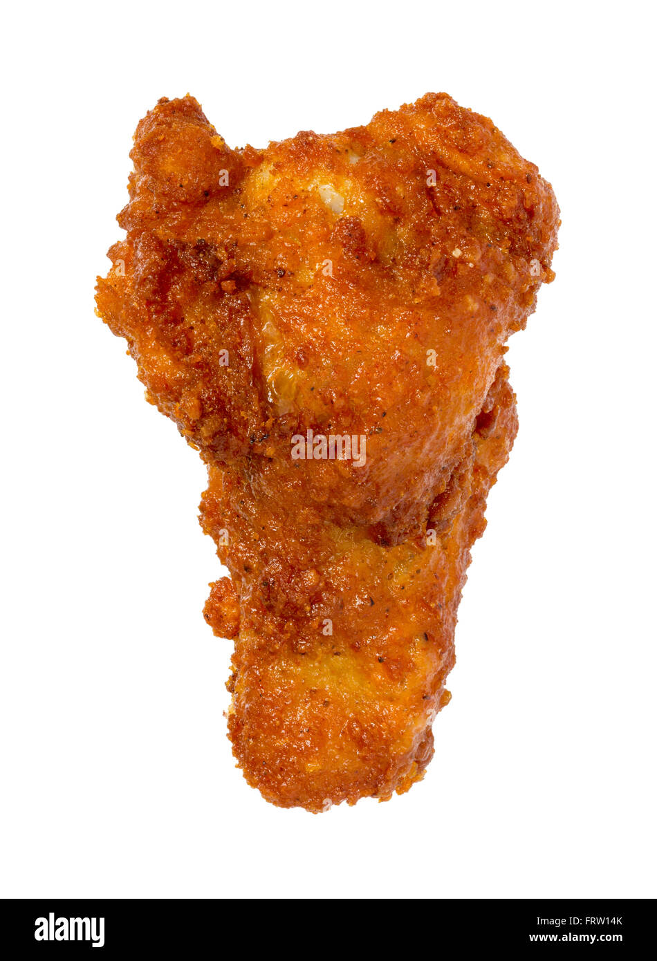 Buffalo Chicken Wing. This appetizer has become a popular bar food. The image is a cut out, isolated on a white background. Stock Photo