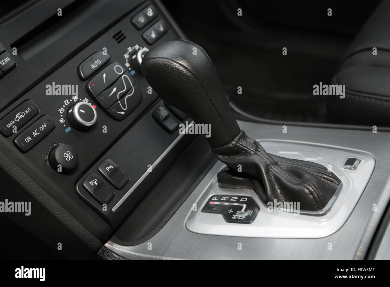 gearchange lever in interior of the car Stock Photo Alamy