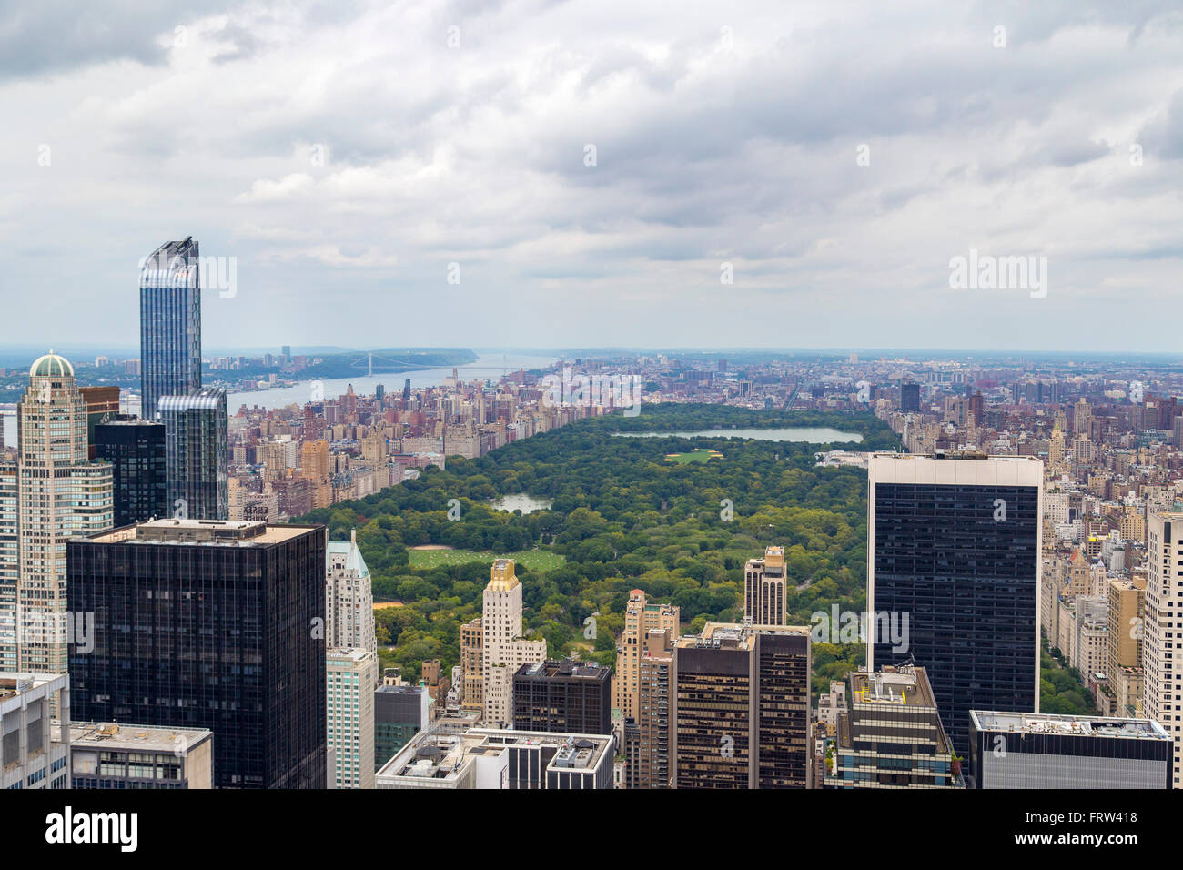 Central Park aerial view in Manhattan, New York City, USA Stock Photo