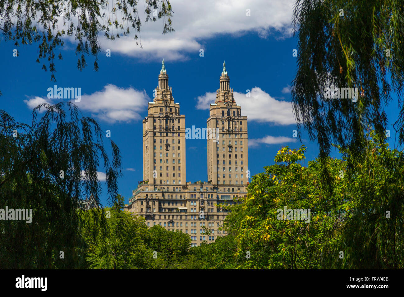 The Eldorado luxury apartment building seen from Central Park in NYC