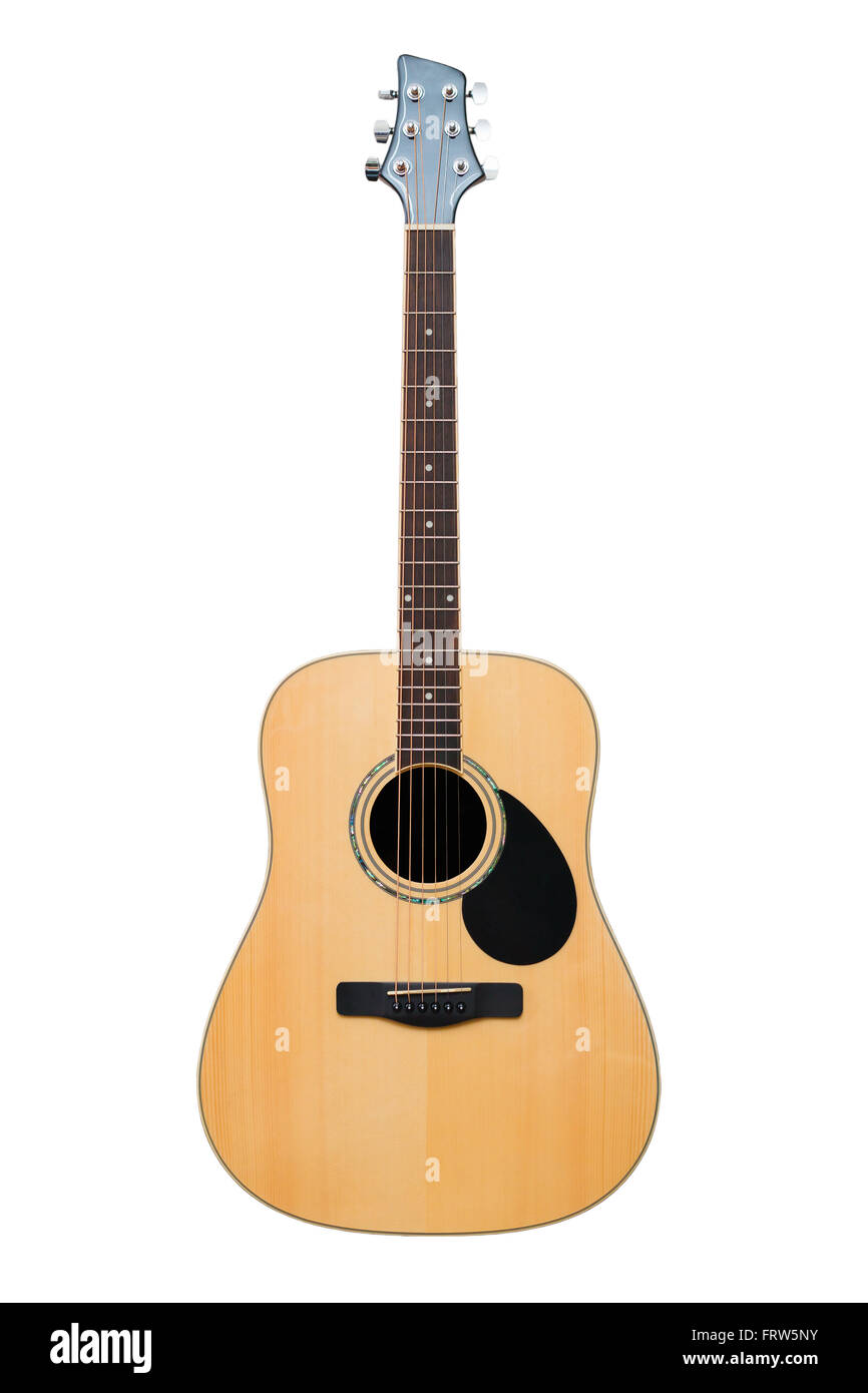 Acoustic guitar isolated on white background Stock Photo