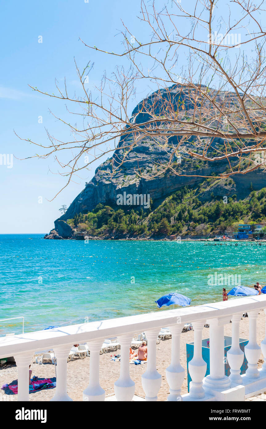 Mountain Eagle (Orel in Ukrainian) and the bay of Novyi Svit (Crimea ...