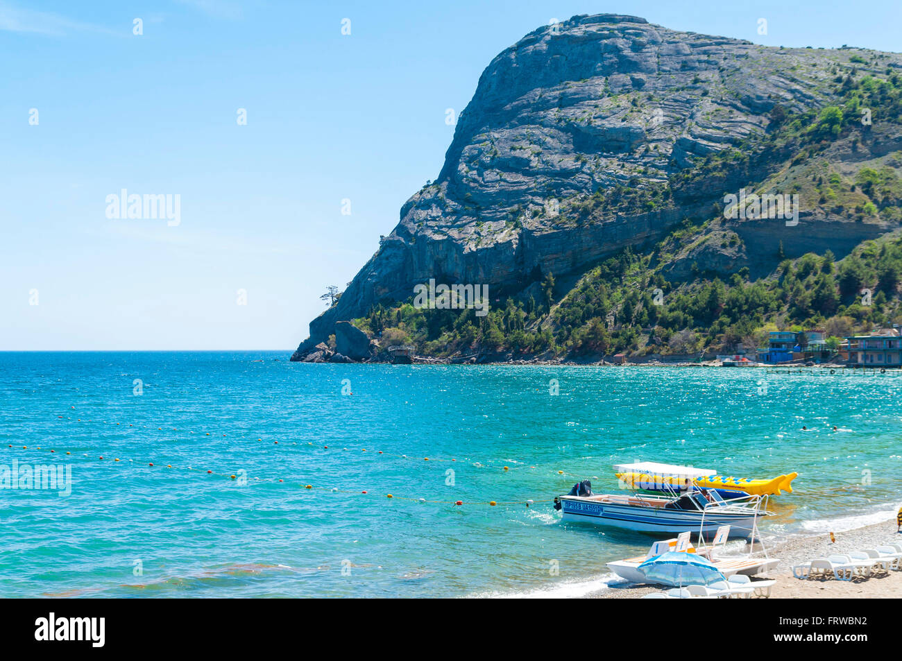 Mountain Eagle (Orel in Ukrainian) and the bay of Novyi Svit (Crimea ...