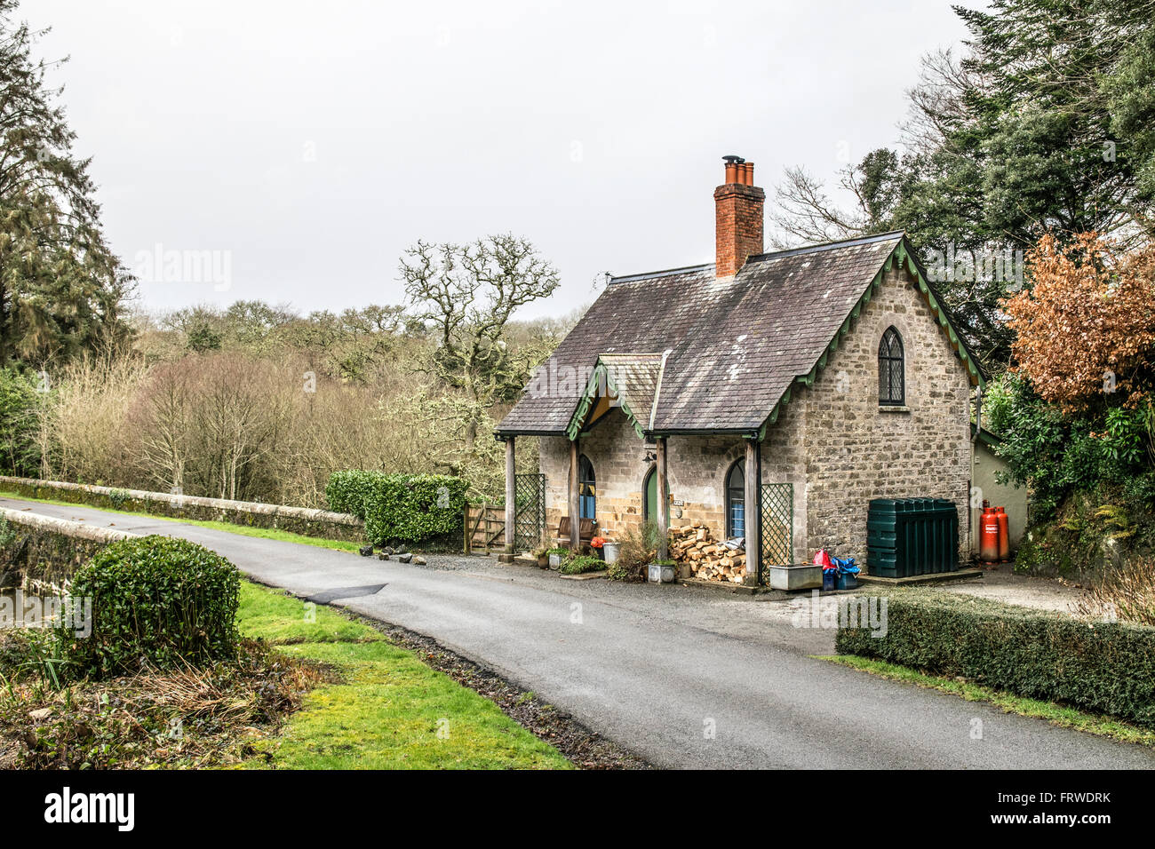 A Lodge house in the Trelowarren estate near Helston , Cornwall, UK
