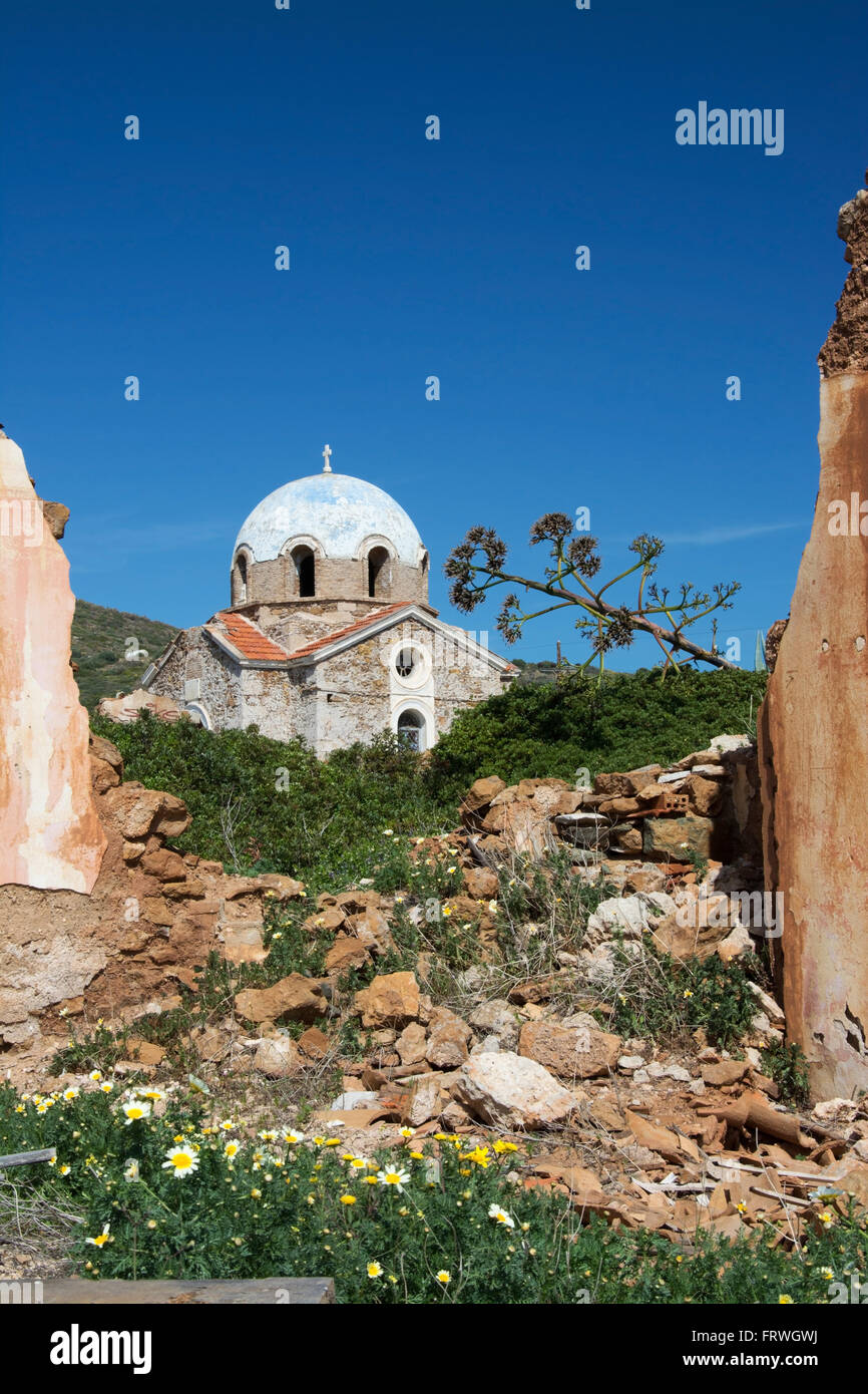 Ekklisia Agios Ioannis Prodromos, a ruin of a church at Sounio in Attica,  Greece Stock Photo - Alamy