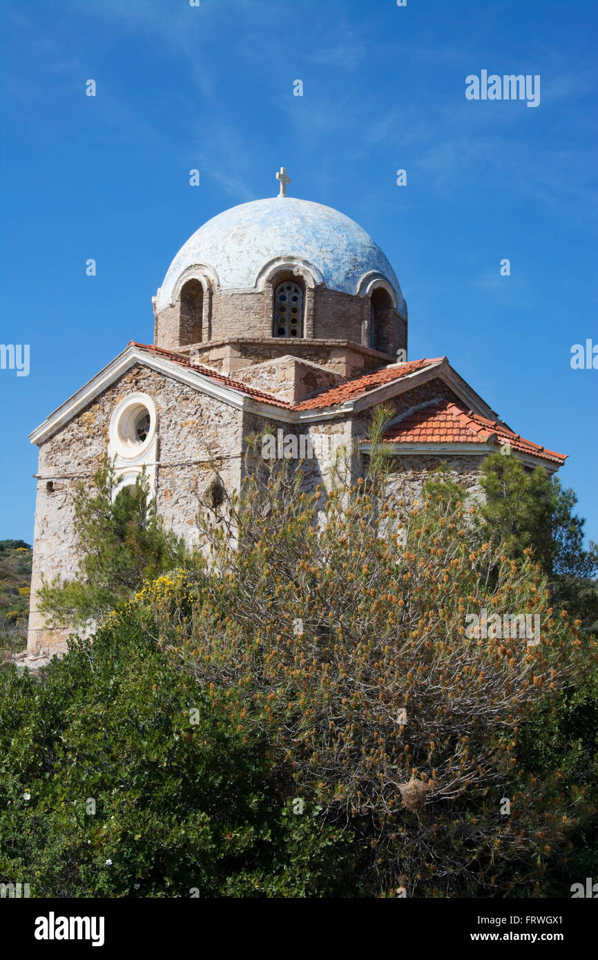 Ekklisia Agios Ioannis Prodromos, a ruin of a church at Sounio in Attica,  Greece Stock Photo - Alamy