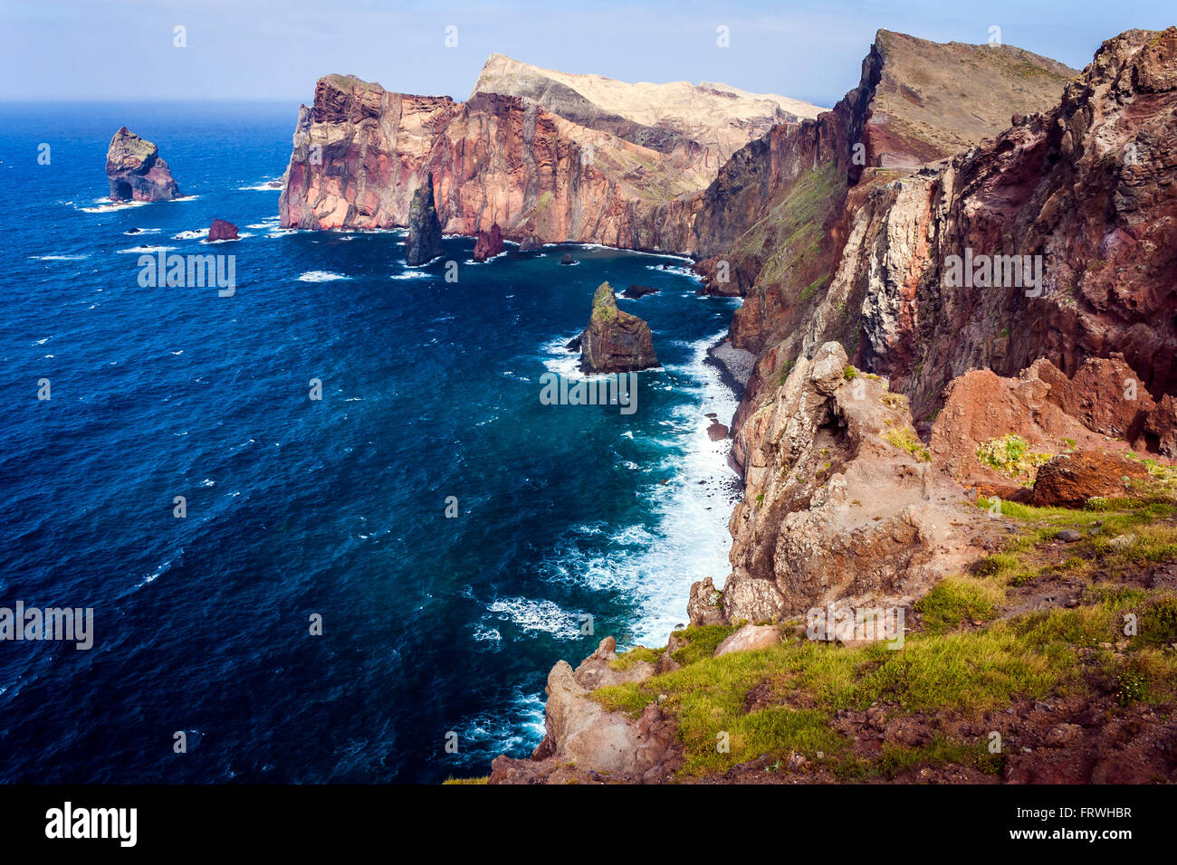 Portuguese Madeira Island, the East side, Ponta do Castelo. Stock Photo