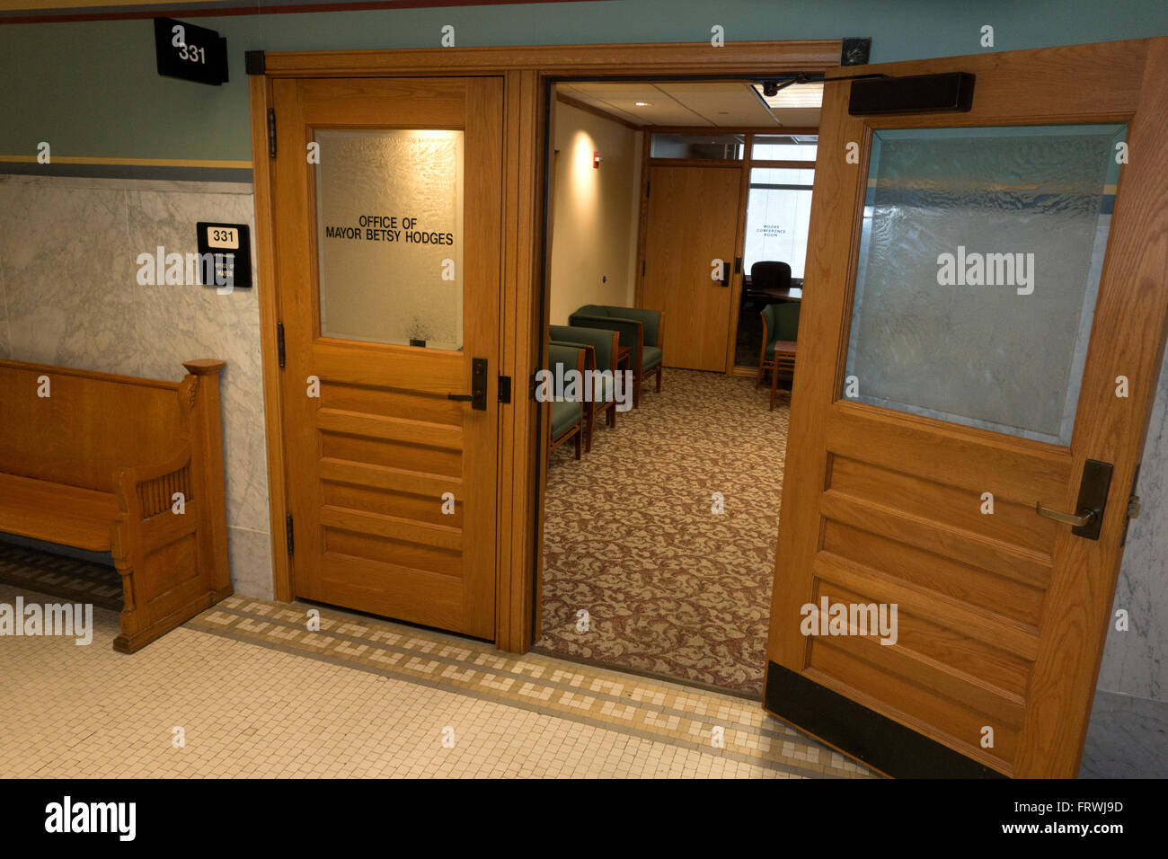 Example of an open door policy at the office of Betsy Hodges Mayor of Minneapolis. Minneapolis Minnesota MN USA Stock Photo