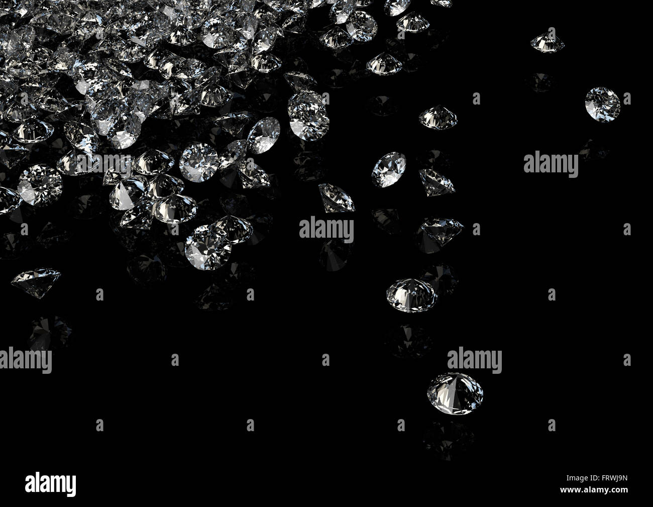 Diamonds on black background with space for your text Stock Photo - Alamy