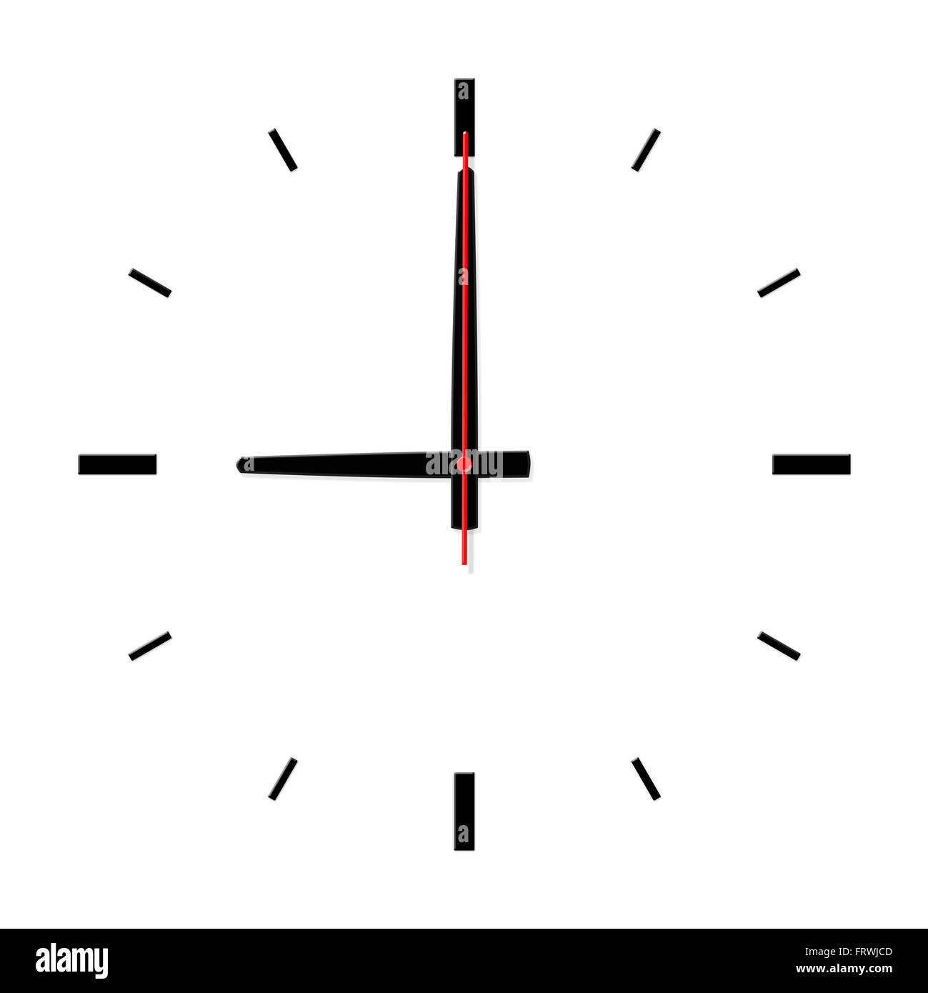 Clock without numbers with shadows isolated on white background Stock ...