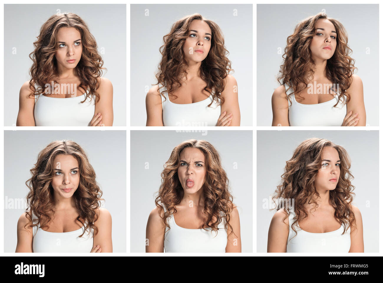 The  set from images of disgusted and disaffected woman Stock Photo