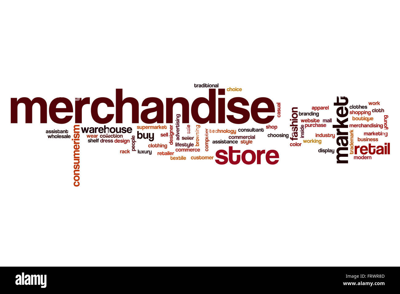 Merchandise word cloud Stock Photo Alamy