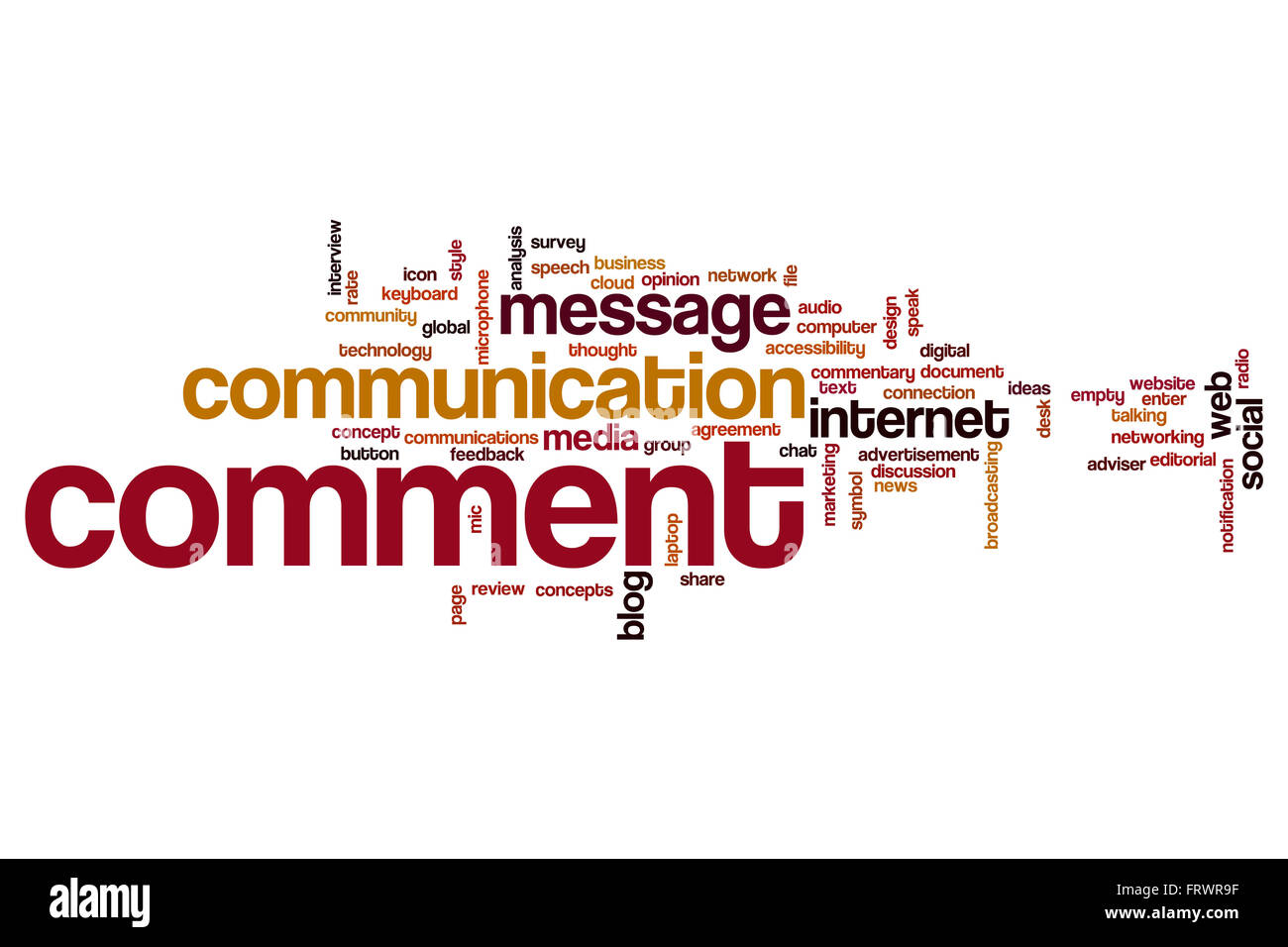 Comment word cloud Stock Photo Alamy