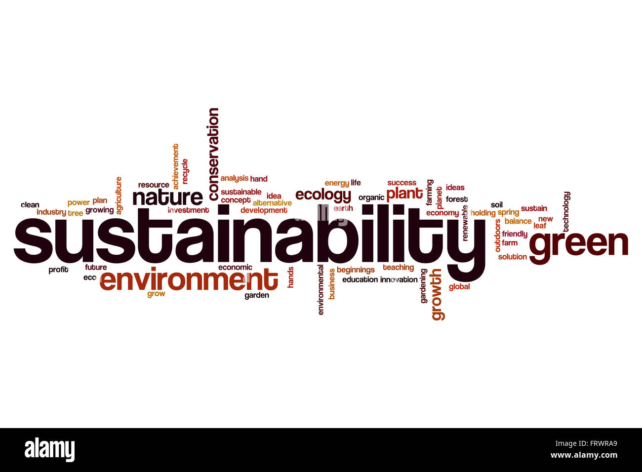 Sustainability word cloud Stock Photo