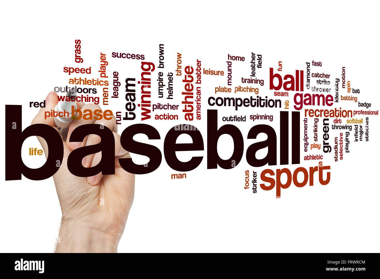 Baseball word cloud concept Stock Photo Alamy