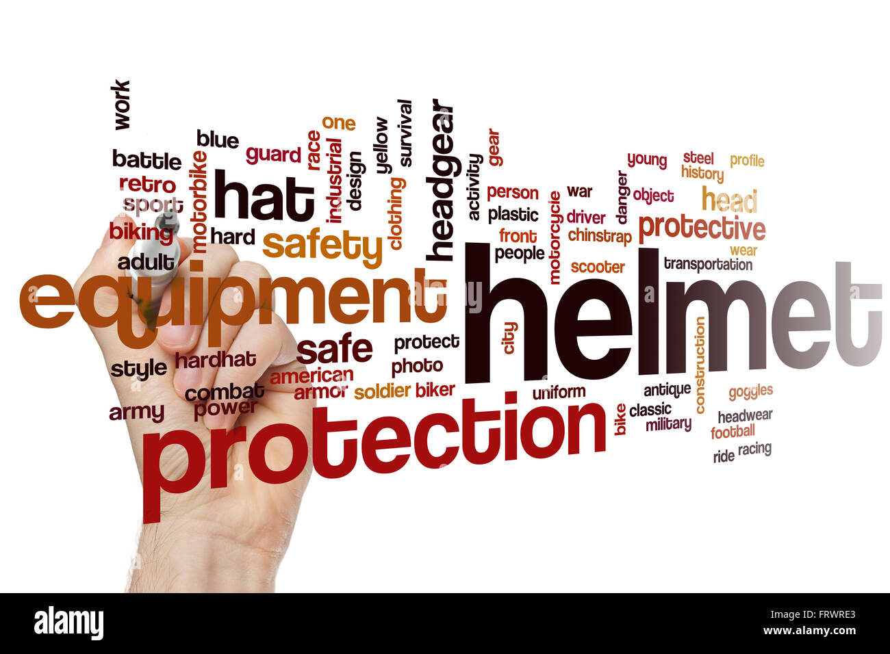 Helmet word cloud concept Stock Photo Alamy